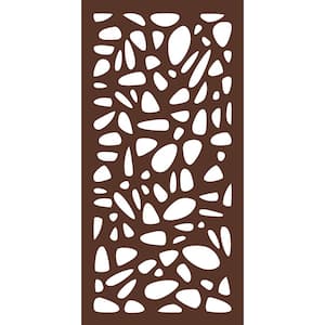 4 ft. x 2 ft. Espresso Brown Decorative Composite Fence Panel in Pebbles Design