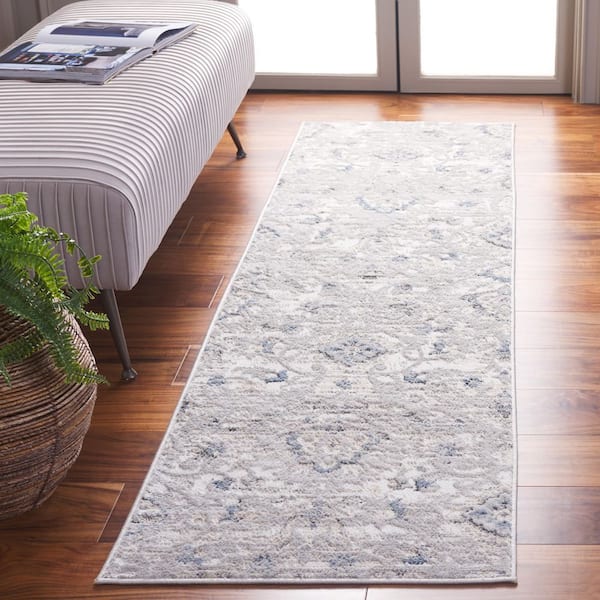 Quincy 2 ft. x 8 ft. Ivory/Light Gray Oriental Runner Rug