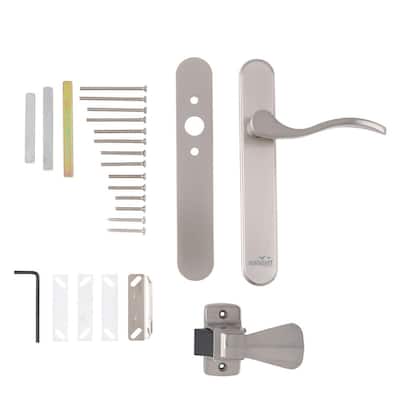 Wright Products - Juego de pestillos para puerta corrediza de patio con  llave, color gris aluminio, manija de repuesto