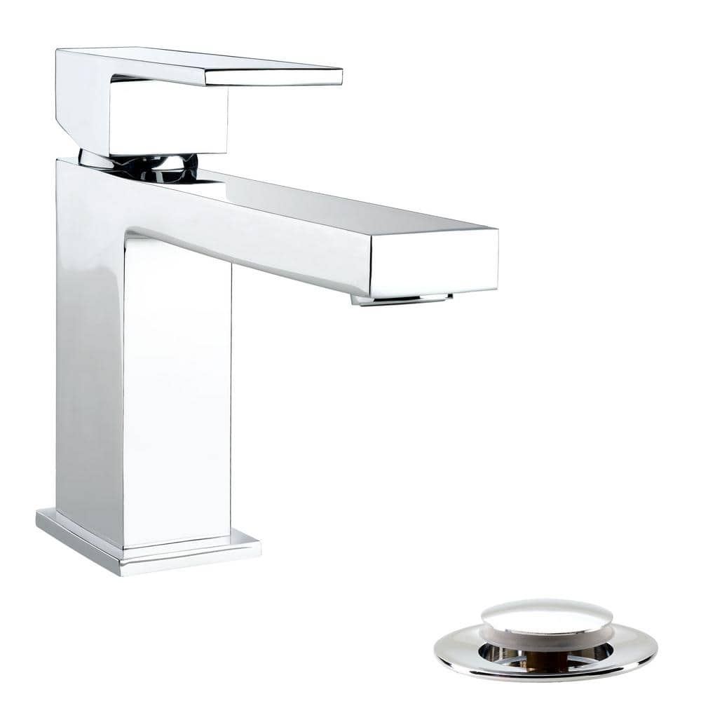 Belanger QUA21CCP Single Handle Bathroom Faucet with Drain  Polished Chrome