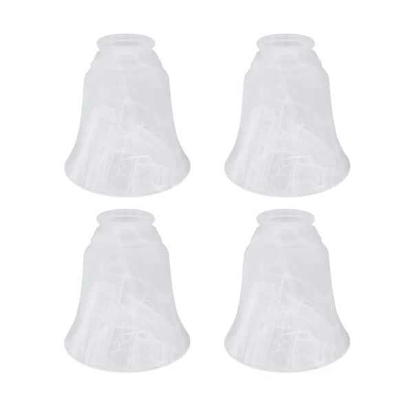 5-1/4 in. White Alabaster Bell Replacement Glass Shade for Ceiling Fans with 2-1/8 in. Fitter (4-Pack)
