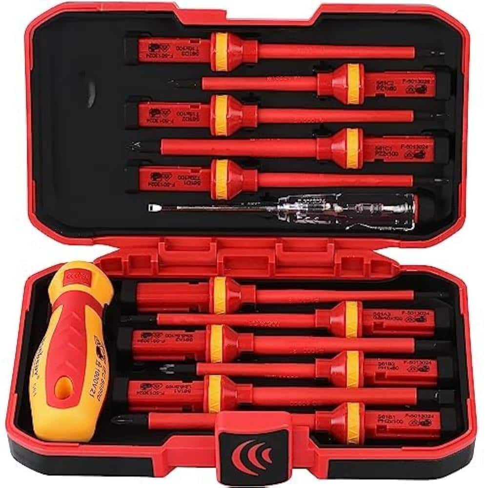 13-Piece 1000-Volt Insulated Electrician Screwdriver Set, Insulation Handle