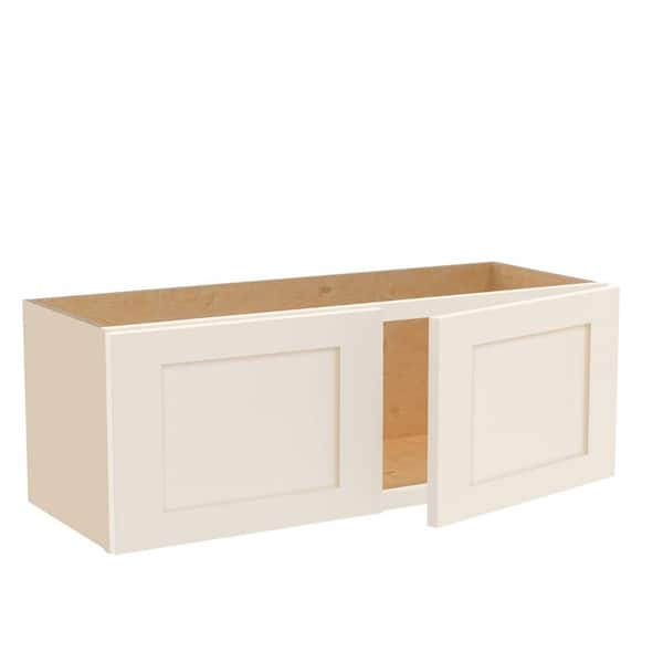 Home Decorators Collection Newport 33 in. W x 12 in. D x 12 in. H Assembled Plywood Wall Bridge Kitchen Cabinet in Blended Cream with Soft Close