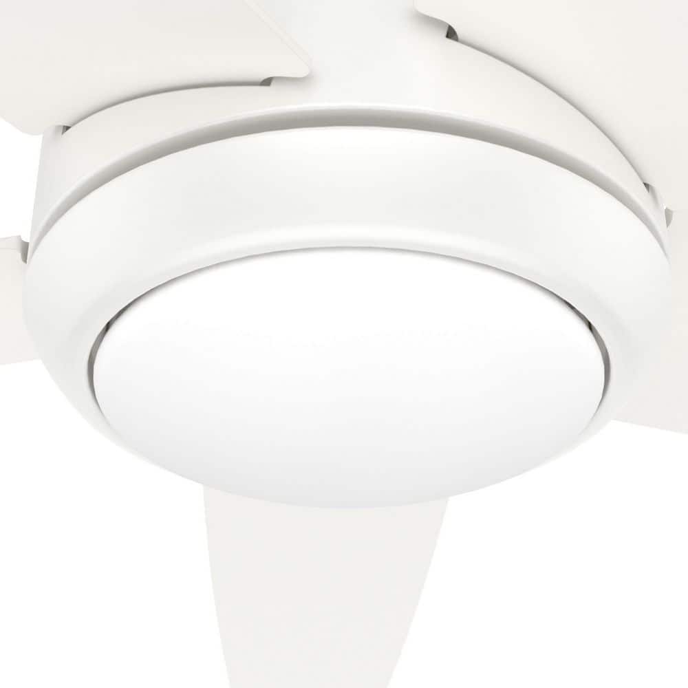 52" Fresh White Metal Ceiling Fan with LED Light and Remote