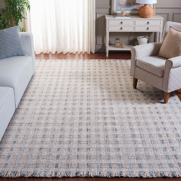 Renewal 9 ft. x 12 ft. Ivory/Gray Lattice Fringe Area Rug