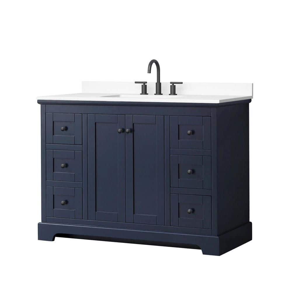 Avery 48 in. Single Freestanding Dark Blue Bath Vanity with Top price history on PriceWatchPro
