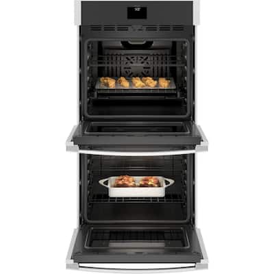 27 in. Smart Double Electric Wall Oven with Convection (Upper Oven) Self-Cleaning in Stainless Steel