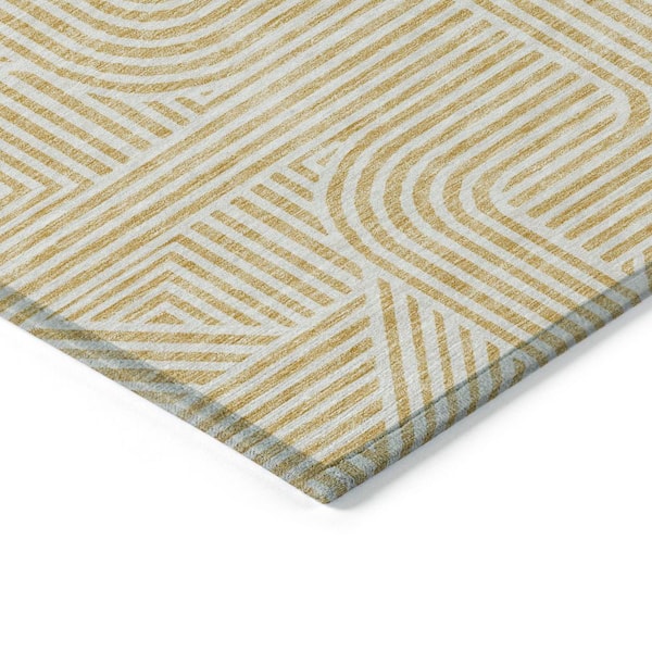 Chantille Machine Washable Indoor/Outdoor Abstract ACN917 Gold 2 ft. 3 in. x 7 ft. 6 in. Area Rug