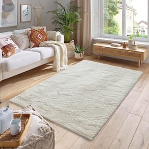 Paris Shag Ivory 8 ft. x 10 ft. Geometric Area Rug