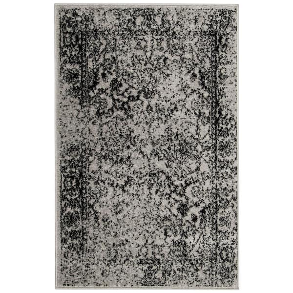 SAFAVIEH Adirondack Grey/Black Doormat 3 ft. x 4 ft. Border Area Rug