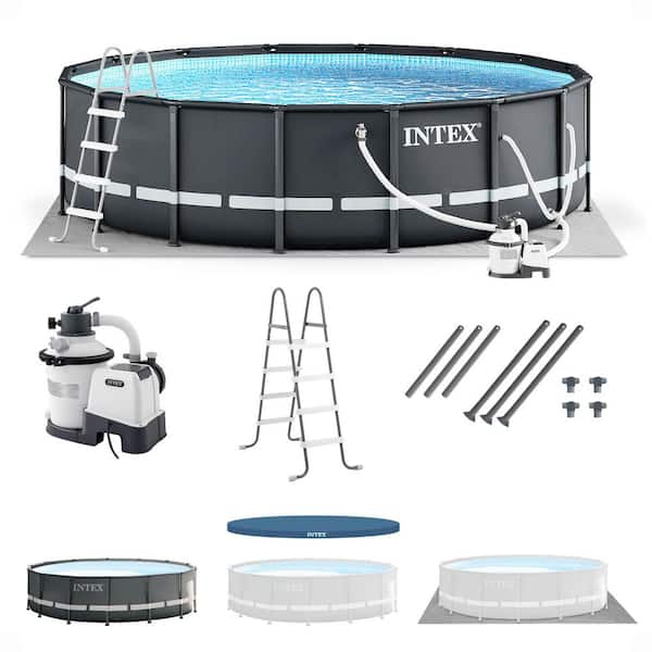 Ultra XTR 14 ft. Round 42 in. D Metal Frame Pool Set with Pump