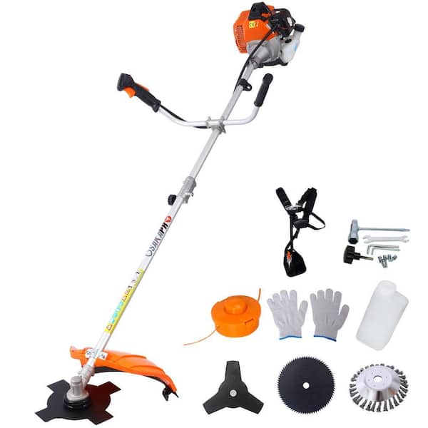 Orange 52cc Weed Wacker Gas Powered, 6 in 1 Multifunction, String Trimmer, 8 inch Weed Wacker Attachments Heads
