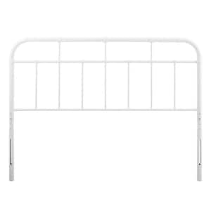 Alessia White Queen Metal Headboard