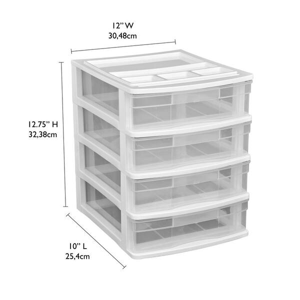 Gracious Living Mini 2 Drawer Desk Organizer with Organizational Flip Top,  White in 2023