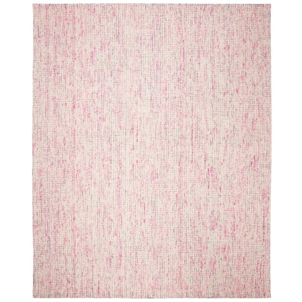 Abstract Ivory/Pink 8 ft. x 10 ft. Geometric Area Rug
