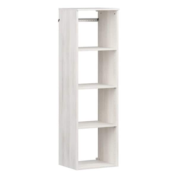 Style+ 17 in. W Bleached Walnut Hanging Wood Closet Tower