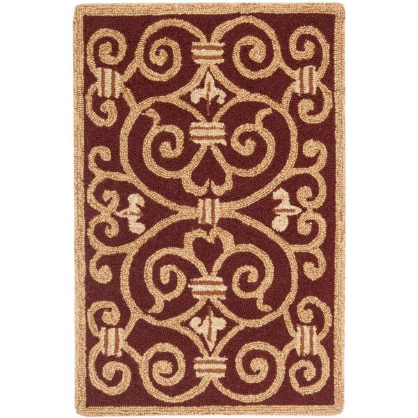 SAFAVIEH Chelsea Burgundy 2 ft. x 3 ft. Border Area Rug