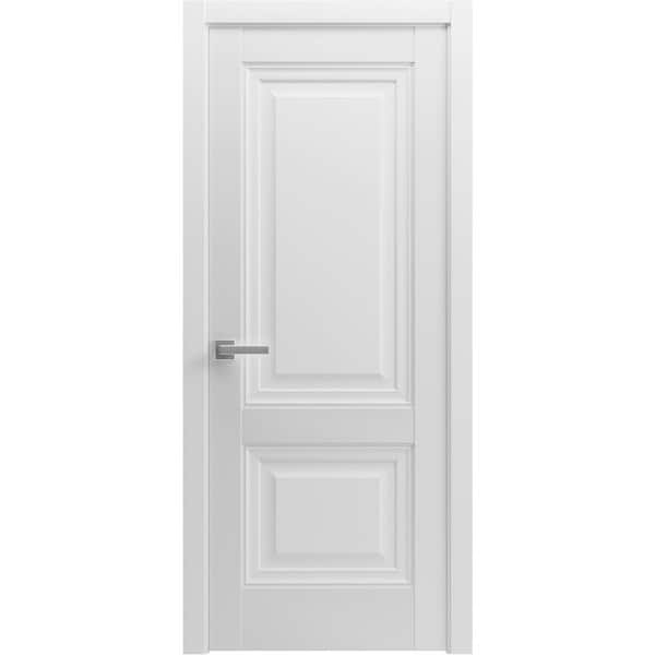 8831 28 in. x 80 in. Left-Hand/Inswing Solid Frosted Glass White Wood Single Prehung Interior Door with Hardware