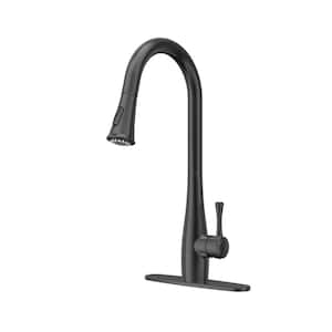 Single-Handle Pull Down Sprayer Kitchen Faucet with Dual Function and Deck Plate in Oil Rubbed Bronze