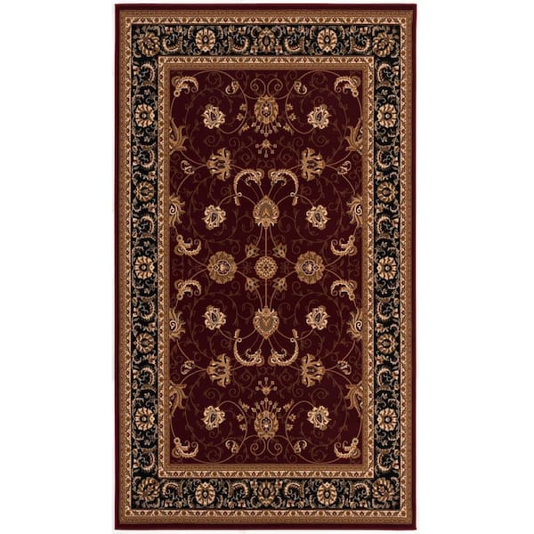 Majestic Red 3 ft. 9 in. x 5 ft. 6 in. Traditional Area Rug