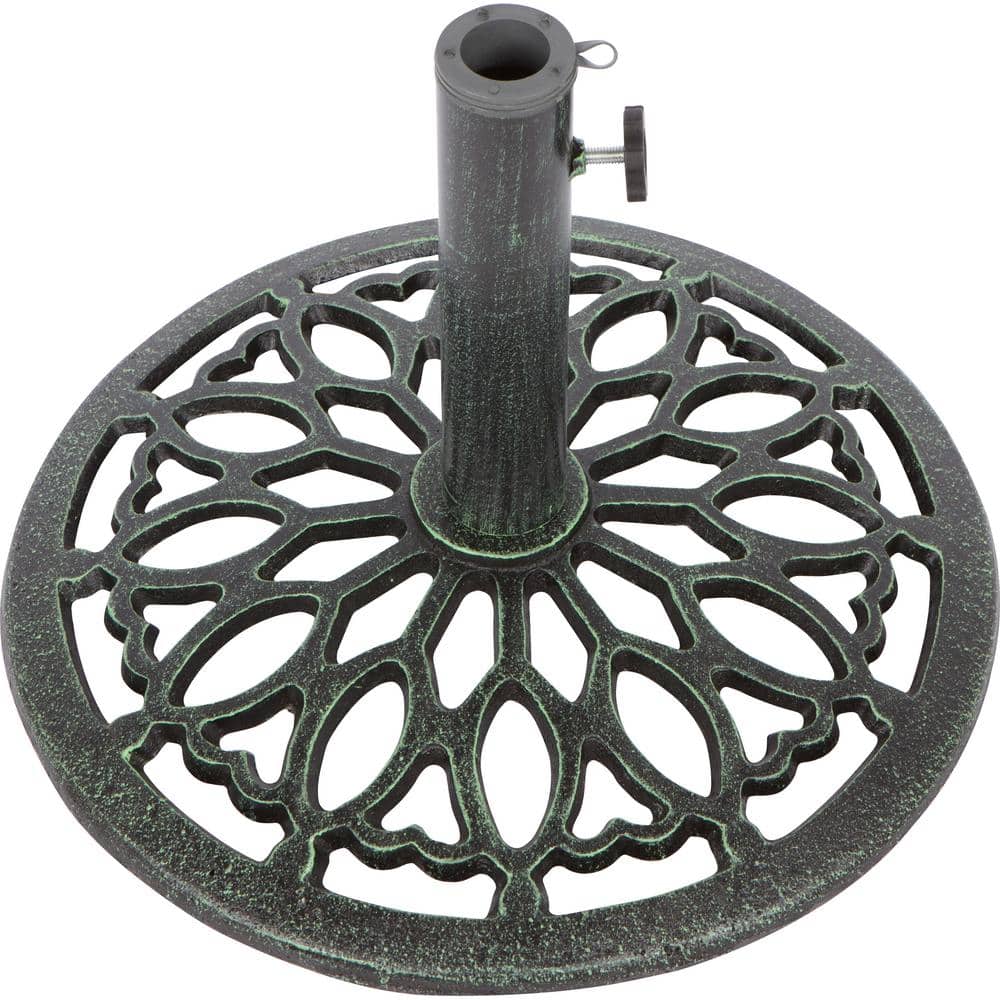 Trademark Innovations 17.5 in. Cast Iron Patio Umbrella Base (Green