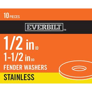 1/2 in. x 1-1/2 in. Stainless Fender Washer (10-Pack)