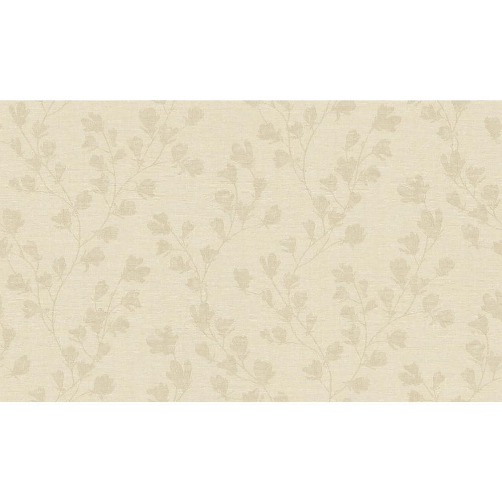 Fusion Collection Floral Trail Motif Taupe/Beige Matte Finish Non-Pasted Vi