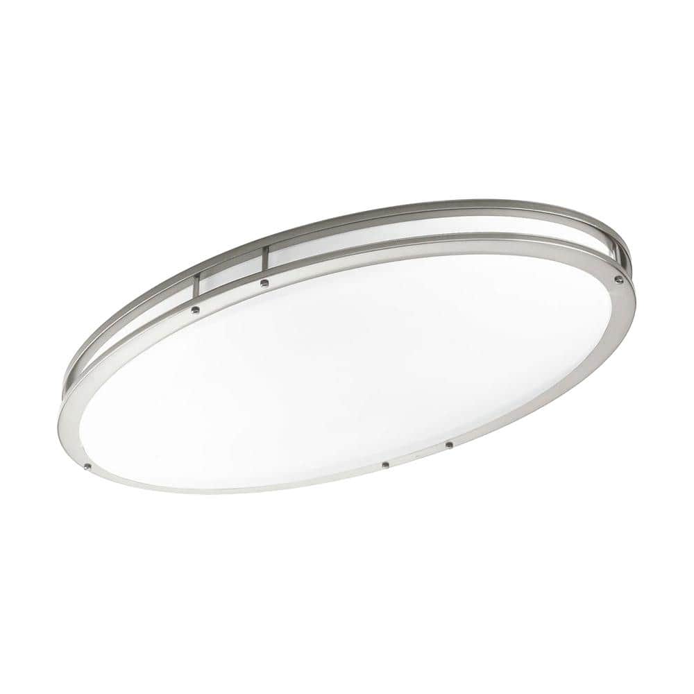 Brushed Nickel 18" LED Modern Close-to-Ceiling Light with White Acrylic Diffuser