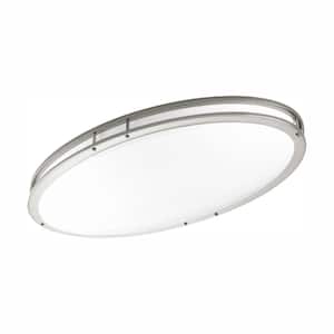 18 in. CTC COMM Collection 38 -Watt Brushed Nickel Integrated LED Flush Mount