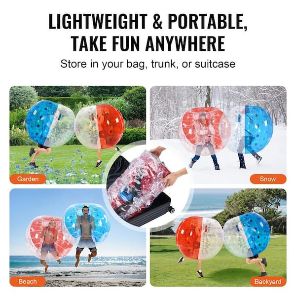 VEVOR Inflatable Bumper Balls 2-Pack 5 ft. /1.5M Body Sumo Zorb