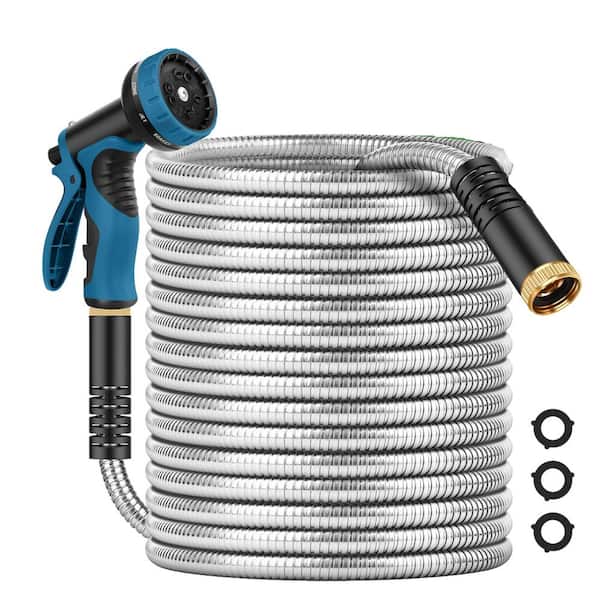 3/4 in. dia. X 100 ft. Light Garden Hose with 10 Function Nozzle and Leak-proof Connectors, No-Kink, Puncture-Proof