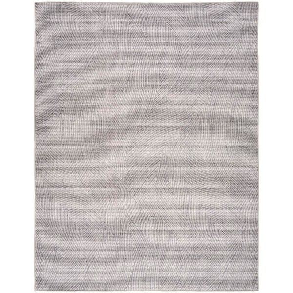 Nourison Washables Ivory Grey 8 ft. x 10 ft. Abstract Contemporary Area Rug