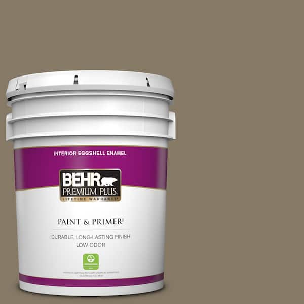 BEHR PREMIUM PLUS 5 gal. #740D-6 Mountain Elk Eggshell Enamel Low Odor Interior Paint & Primer