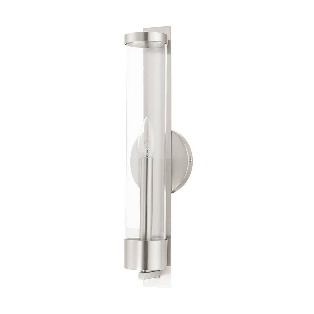 Castleton Brushed Nickel ADA Compliant Wall Sconce with Clear Glass