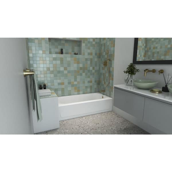 Bootzcast 60 in. x 30 in. Soaking Alcove Bathtub with Right Drain in White