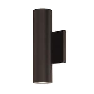 Caliber 10 in. Bronze Integrated LED Outdoor Wall Sconce, 3000K
