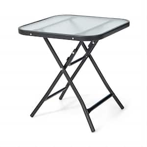 18 in. Square Steel Outdoor Bistro Table in Black