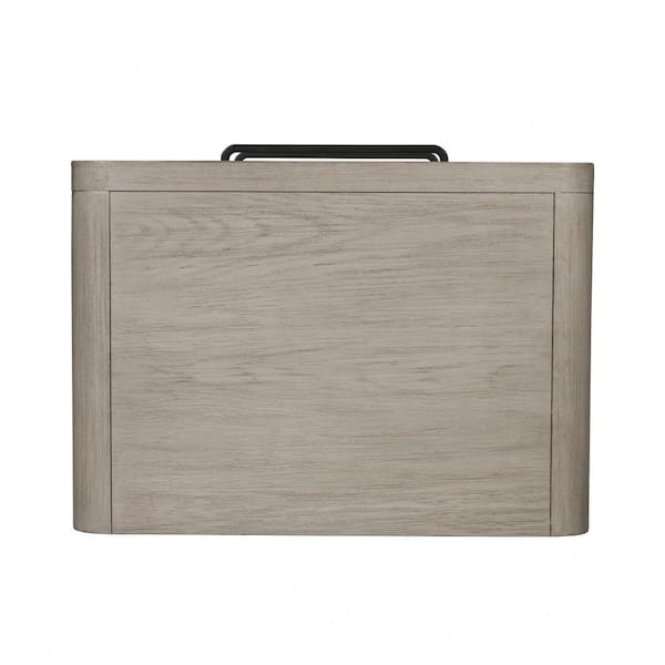 Miller Natural Oak 2-Drawer 24 in. W Nightstand with Replicated Weave Pattern and USB Charging Ports