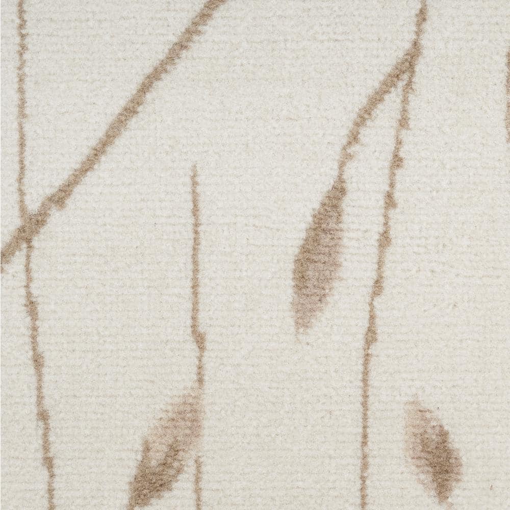 Ivory Beige Floral Synthetic 8' x 10' Area Rug