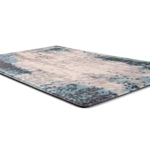 Blue Contemporary Abstract 18 in. x 30 in. Anti Fatigue Standing Mat