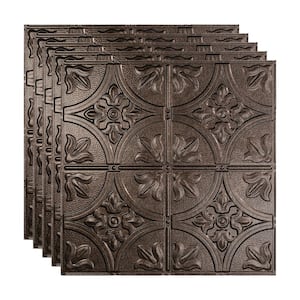 Traditional #2 2 ft. x 2 ft. Smoked Pewter Lay-In Vinyl Ceiling Tile ( 20 sq.ft. )