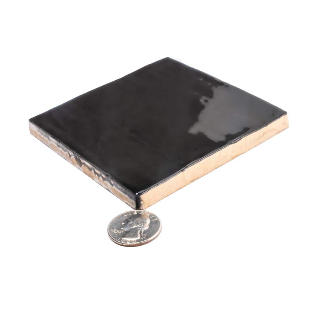 Silken Glossy Black Ceramic Square Wall and Floor Tile