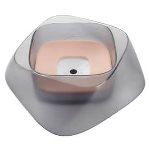32 oz. Hydritate' Anti-Puddle Cat and Dog Drinking Water Bowl in Pink