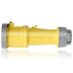 60 Amp 125-Volt 3-Phase, 2P, 3-Watt IEC 60309-1 and 60309-2 Pin and Sleeve Connector Watertight, Yellow