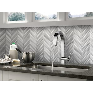 Zebra Gray 12 in. x 12.2 in. Polished Marble Floor and Wall Mosaic Tile(5.08 sq. ft./Case) (5-Pack)