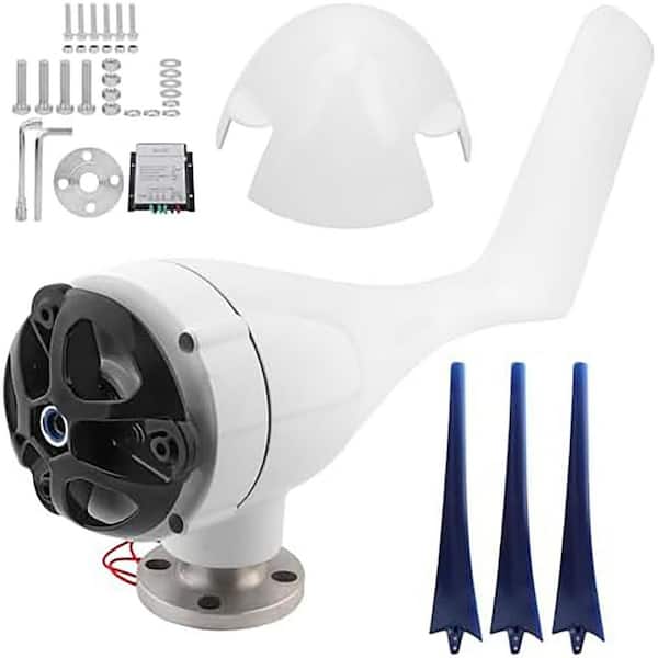 Unbranded 1200W Wind Generator Turbines Kit Blue Small 3 Blades Stable Quiet Marine Home Power Parts Easy Install 12V Aluminum