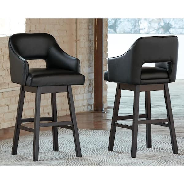 Tallenger Black Faux Leather Bar Height Bar Stool