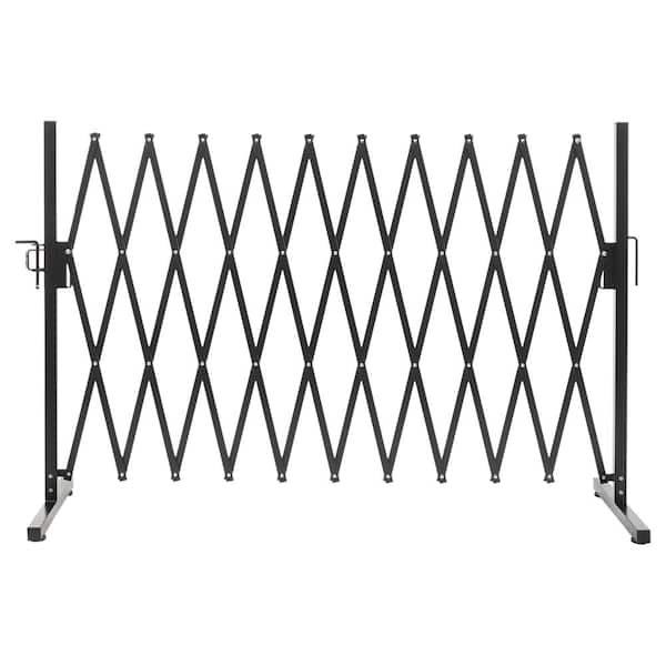 Black 130 in. x 37.4 in. Metal Garden Fence Portable Folding Barrier Gate