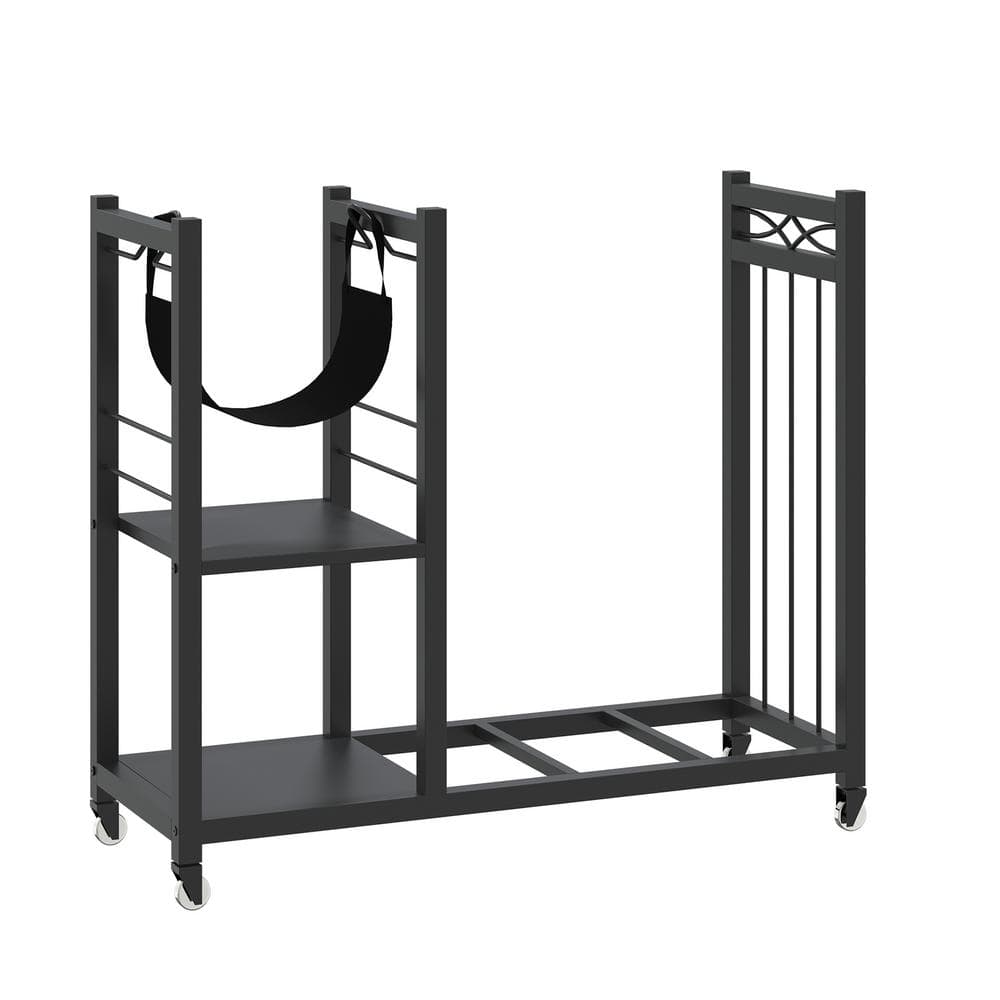 31.1 in. W Steel Log Rack Firewood Storage Shed