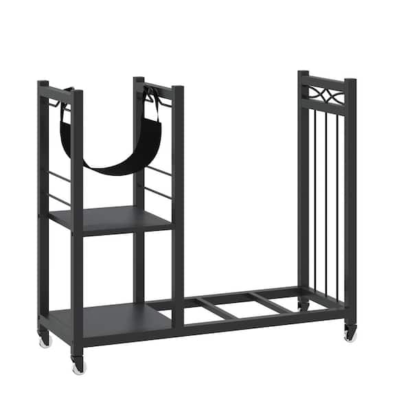 Unbranded 31.1 in. W Steel Log Rack Firewood Storage Shed